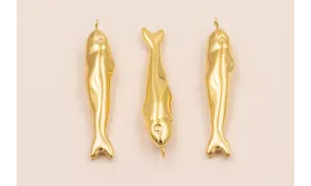 Colgante Pez Stainless 316L Steel 36*6mm  Oro / Cuentas Metálicas de Acero Inoxidable