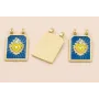 Medalla Sagrado Corazón 30*17 Azul y Lima / Cuentas Metálicas de Latón / Zamak
