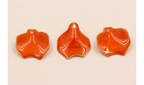 Pétalo Irregular Esnaltado Naranja 22*20 mm / Cuentas Metálicas de Latón / Zamak