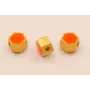 Entrepieza Hexagonal 5*5*4mm Oro Esmalte Naranja / Cuentas Metálicas de Latón / Zamak
