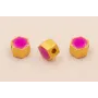 Entrepieza Hexagonal 5*5*4mm Oro Esmalte Morado / Cuentas Metálicas de Latón / Zamak