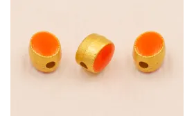Entrepieza Ovalada 5*5*4mm Oro Esmalte Naranja / Cuentas Metálicas de Latón / Zamak