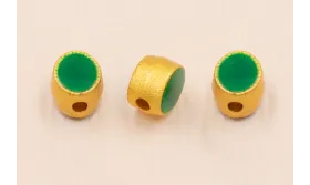 Entrepieza Ovalada 5*5*4mm Oro Esmalte Verde / Cuentas Metálicas de Latón / Zamak