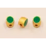Entrepieza Ovalada 5*5*4mm Oro Esmalte Verde / Cuentas Metálicas de Latón / Zamak