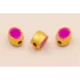 Entrepieza Ovalada 5*5*4mm Oro Esmalte Morado / Cuentas Metálicas de Latón / Zamak