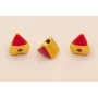 Entrepieza Triangular 5*5*4mm Oro Esmalte Granate / Cuentas Metálicas de Latón / Zamak