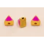 Entrepieza Triangular 5*5*4mm Oro Esmalte Morado / Cuentas Metálicas de Latón / Zamak