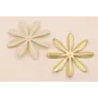 Flor grande 90mm Oro Mate y Esmalte Beige / Cuentas Metálicas de Latón / Zamak