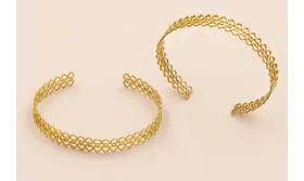 Pulsera  labrada maleable latón 145mm / Cuentas Metálicas de Latón / Zamak