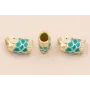 Entrepieza Pez 15*8 Turquesa y Beige Agujero 4mm / Cuentas Metálicas de Latón / Zamak