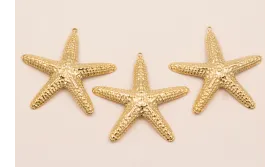 Colgante Estrella Coral 60mm Stainless Steel Oro / Cuentas Metálicas de Acero Inoxidable