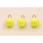 Colgante Pelota Tenis 7mm Verde / Cuentas Metálicas de Latón / Zamak