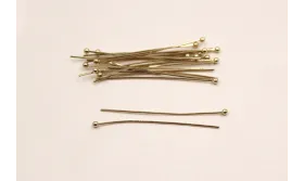 Alfiler 0,6*40mm cabeza Bola de 2mm Oro / Alfileres de Latón / Zamak