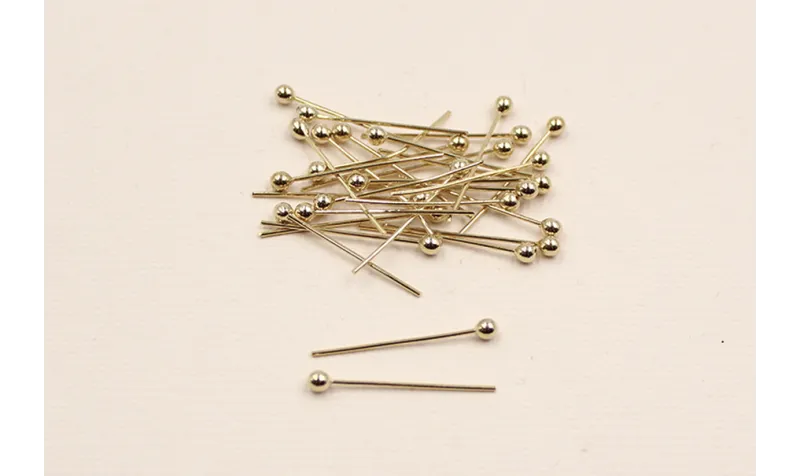 Alfiler  0,7 * 25mm cabeza 2,8mm Oro / Alfileres de Latón / Zamak