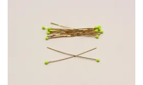 Alfiler cabeza esmaltada 2mm*40mm verde pistacho / Alfileres de Latón / Zamak