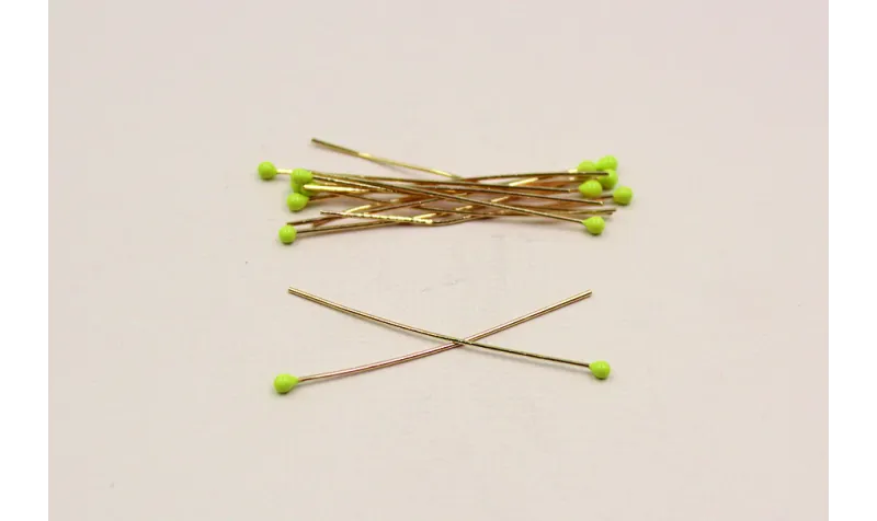 Alfiler cabeza esmaltada 2mm*40mm verde pistacho / Alfileres de Latón / Zamak