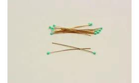 Alfiler cabeza esmaltada 2mm*40mm azul Turquesa / Alfileres de Latón / Zamak