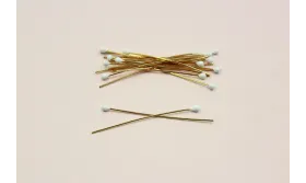 Alfiler cabeza redonda y esmaltada 2mm*40mm Blanco / Alfileres de Latón / Zamak