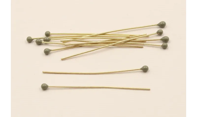 Alfiler cabeza redonda y esmaltada 2mm*40mm Gris / Alfileres de Latón / Zamak