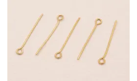 Alfiler Acero Inox. 316L 0,6*22*3mm Baño Oro / Alfileres de Acero Inoxidable