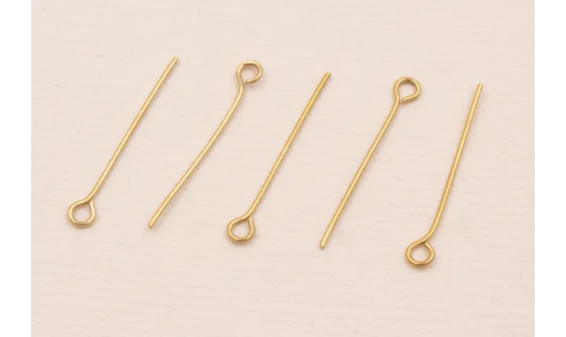 Alfiler Acero Inox. 316L 0,6*22*3mm Baño Oro / Alfileres de Acero Inoxidable