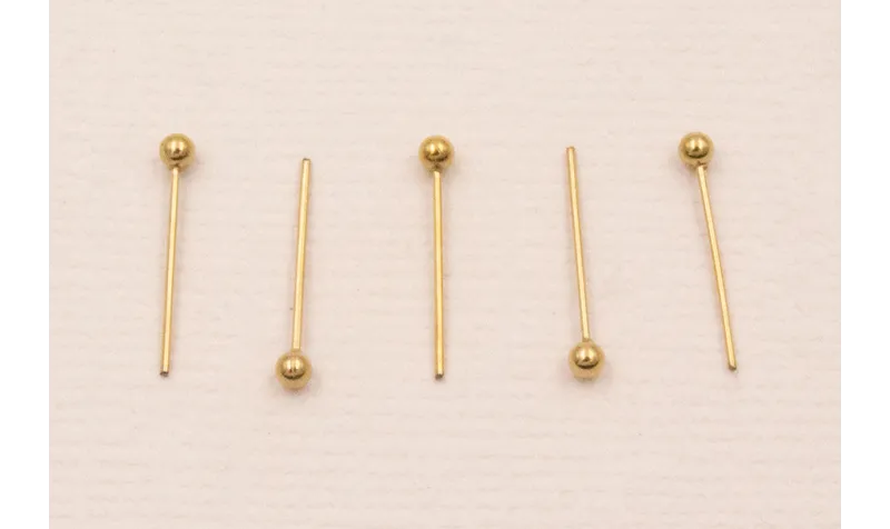 Alfiler Acero Inox. 316L 0,5*14*2mm Baño Oro / Alfileres de Acero Inoxidable