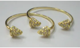 Anillo Cono microbrillos ORO / Bases de Anillos de Latón / Zamak