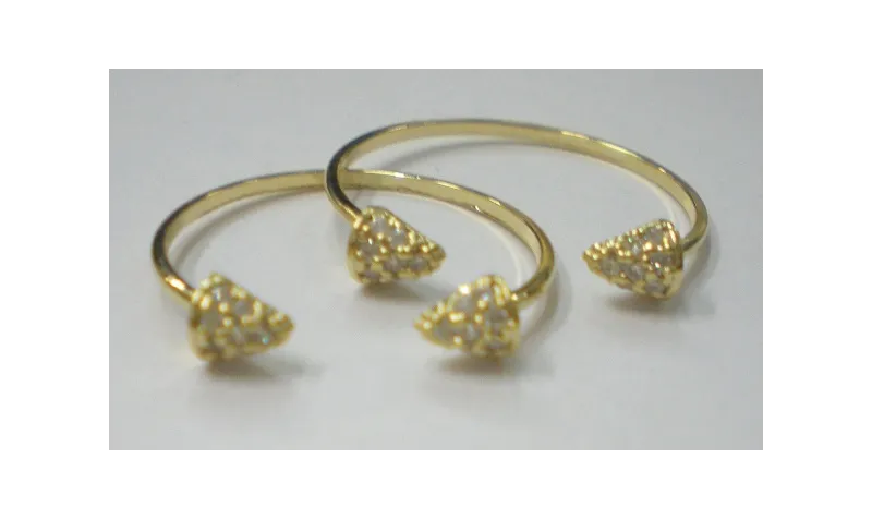 Anillo Cono microbrillos ORO / Bases de Anillos de Latón / Zamak