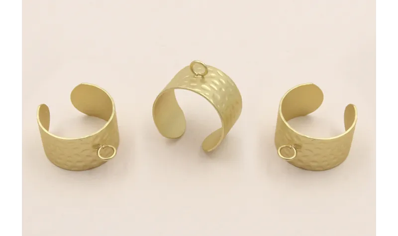 Anillo labrado 12mm con anilla Dora / Bases de Anillos de Latón / Zamak