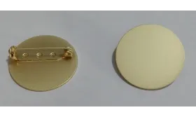 Broche Disco 25mm Oro Mate / Broches de Latón / Zamak