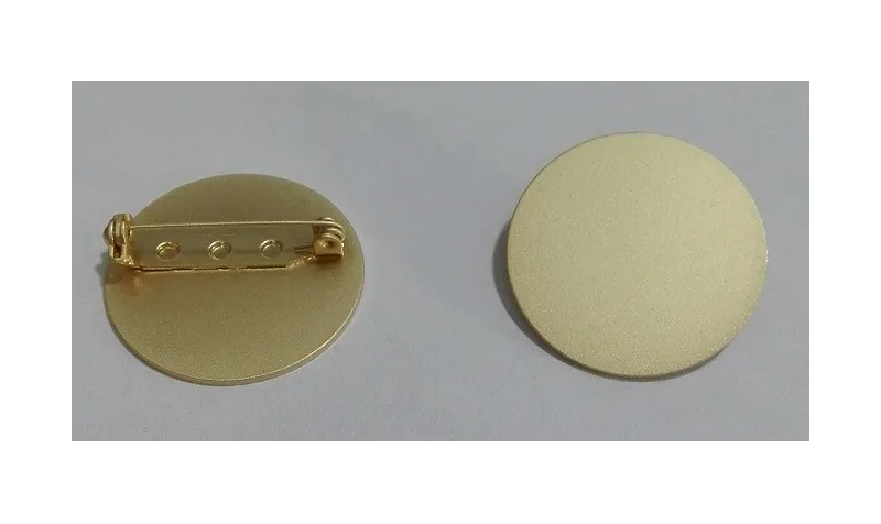 Broche Disco 25mm Oro Mate / Broches de Latón / Zamak