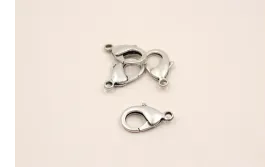 CIERRE MOSQUETON 27*15mm PLATA VIEJA / Cierres de Latón / Zamak