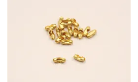 Cierre cadena Bolas 1,5mm Oro Mate 6mm long / Cierres de Latón / Zamak