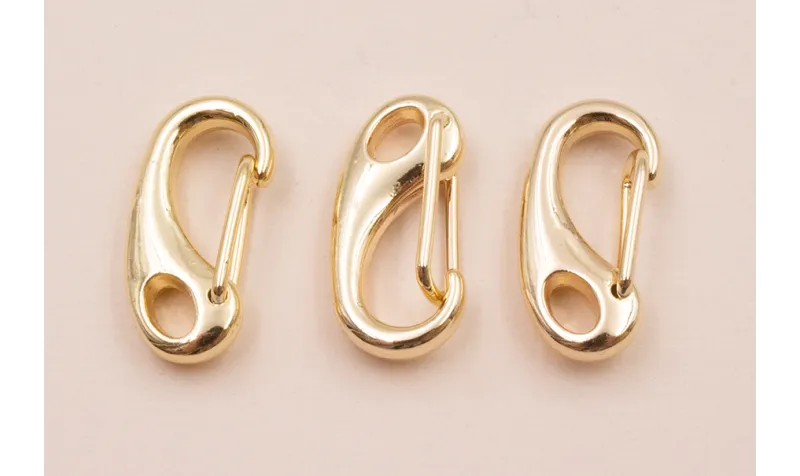 Cierre mosquetón Dorado 25*10mm / Cierres de Latón / Zamak