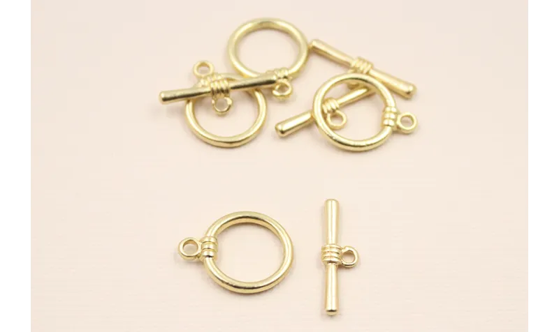 Cierre Marinero 11mm int y 15 ext. Oro mate / Cierres de Latón / Zamak