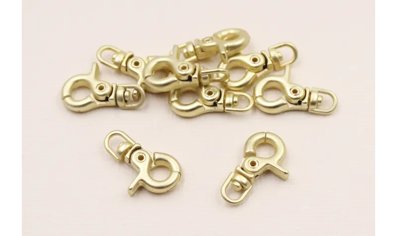 Mosquetón Dorado Mate 20*12mm / Cierres de Latón / Zamak