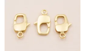 Mosquetón rectangular 15mm largo Oro Mate / Cierres de Latón / Zamak