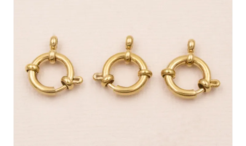 Cierre Aro Acero Inox 316L. 10mm diámetro Oro