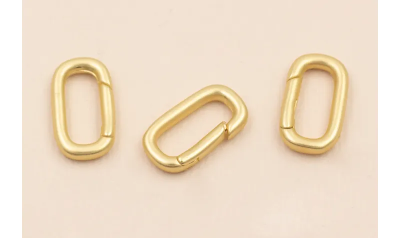 Cierre en Aro Ovalado 16*8mm Oro Mate / Cierres de Latón / Zamak