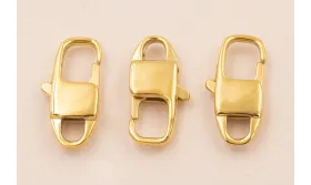 Mosquetón Acero inox. 316L 22*12mm Oro / Cierres de Acero Inoxidable