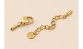 Cierre Complero Acero 316L con terminal de 1mm Oro / Cierres de Acero Inoxidable