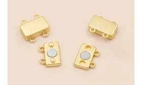 Cierre Imantado rectangular 14*7mm Oro Mate / Cierres de Latón / Zamak