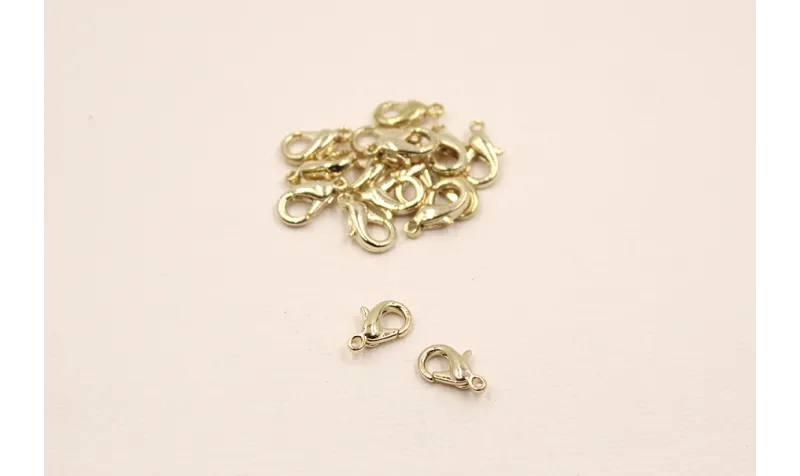 MOSQUETON MEDIANO DORADO 12MM / Cierres de Latón / Zamak