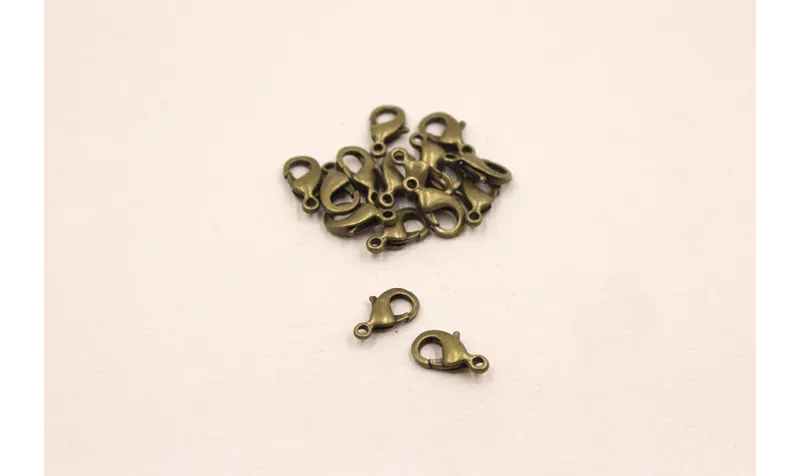 MOSQUETON MEDIANO Oro Viejo 12MM / Cierres de Latón / Zamak