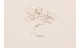 GANCHO HIPPIE GUSANO BOLA PLATA / Base Pendientes 