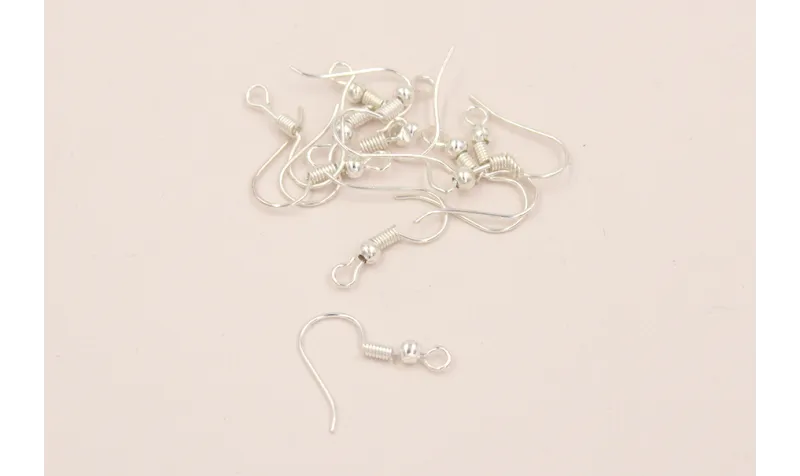 GANCHO HIPPIE GUSANO BOLA PLATA / Base Pendientes 