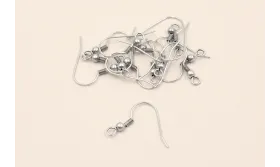 GANCHO HIPPIE GUSANO BOLA Plata Vieja / Base Pendientes 