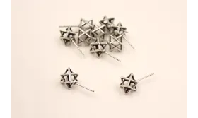 Pendiente Poliedro Plata vieja / Base Pendientes 