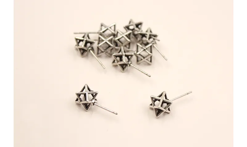 Pendiente Poliedro Plata vieja / Base Pendientes 