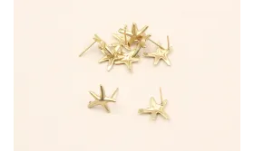 Perno Estralla Mar 15mm Oro Mate / Base Pendientes 